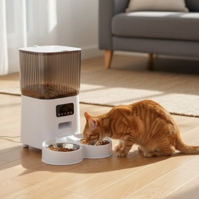 Distributeur de croquettes pour chat
