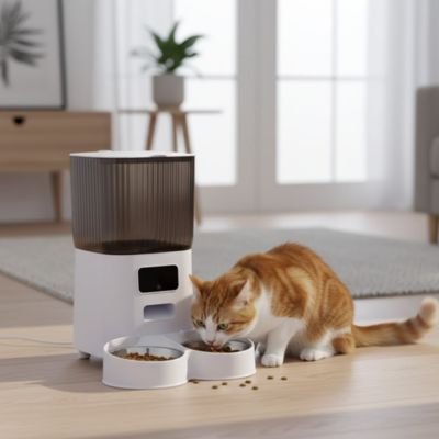 Distributeur de croquettes pour chat