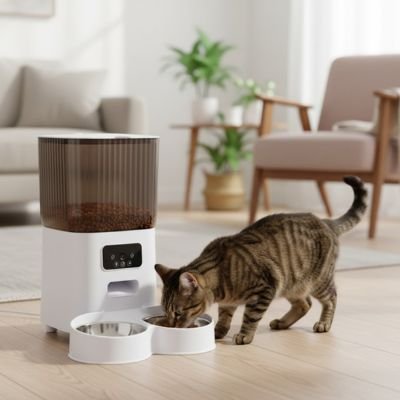 Distributeur de croquettes pour chat
