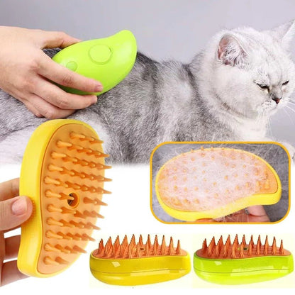 Brosse à vapeur électrique trois-en-un pour chats - VapoBrosse™ - Calinours Chats