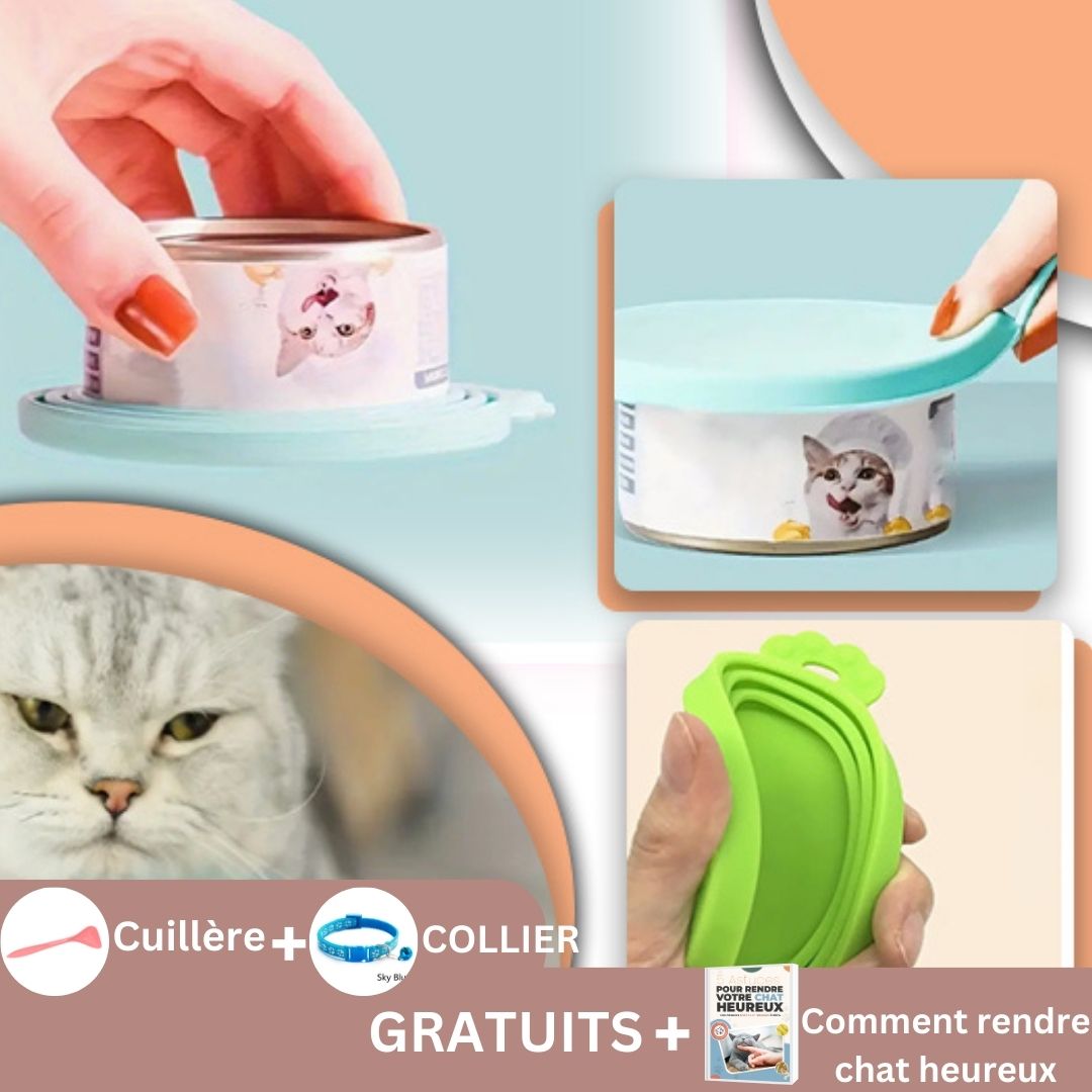 Couvercle de cannes de nouriiture pour chats -LidFoodcat™ - Calinours Chats
