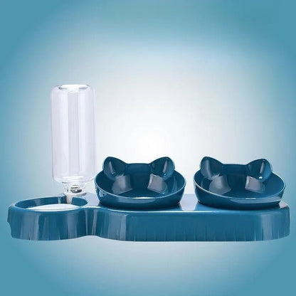 Gamelle de nourriture et distribution d'eau pour chat - FoodwaterBowl™ - Calinours Chats