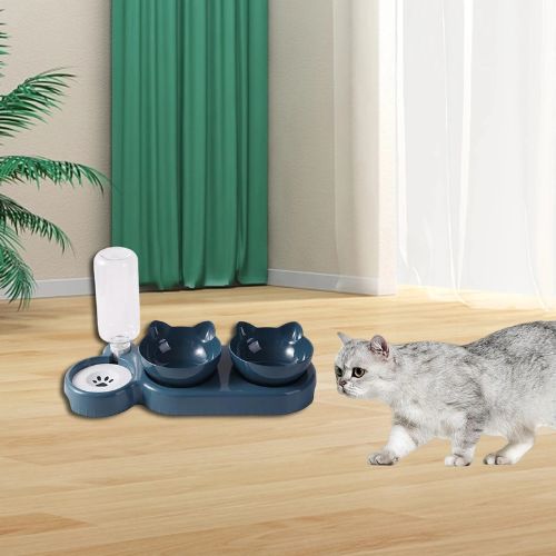 Gamelle de nourriture et distribution d'eau pour chat - FoodwaterBowl™ - Calinours Chats