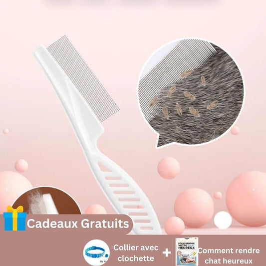 RemhairComb™ - Peigne d'épilation et anti-puces pour chats - Calinours Chats